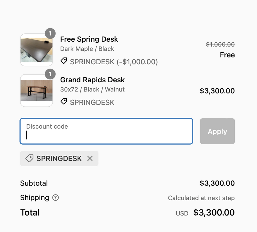 Free Spring Desk