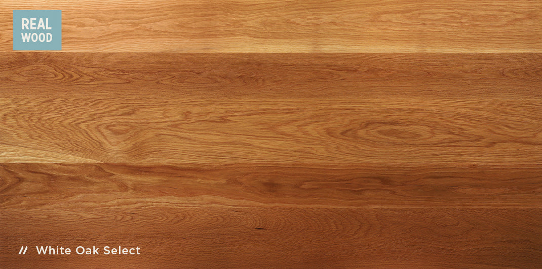 White oak solid wood desktop with dimensional edge
